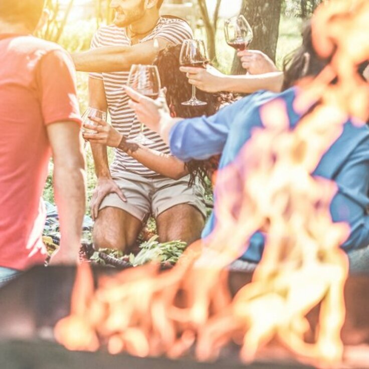 Genieten van je zomervakantie met vrienden en familie rond de barbecue (Barbecue)