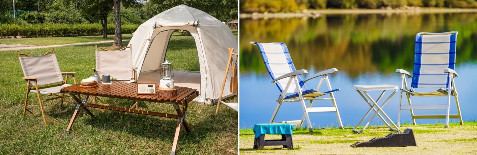 Folding camping chairs